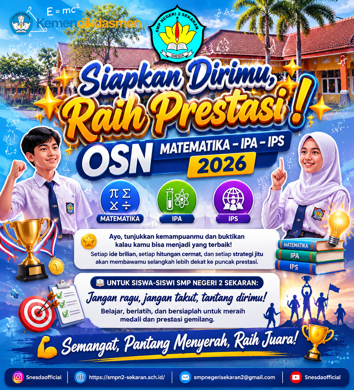 SMP Negeri 2 Sekaran Mengikuti Olimpiade Sains NasionalTingkat Kabupaten/Kota SD/SMP/SMA 2026, Raih Prestasi dan Gapai Inspirasi